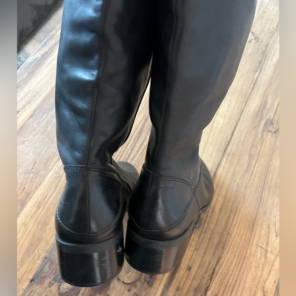 Franco Sarto black leather boots 10.5 jones buckle 1.75” heel - Picture 7 of 11